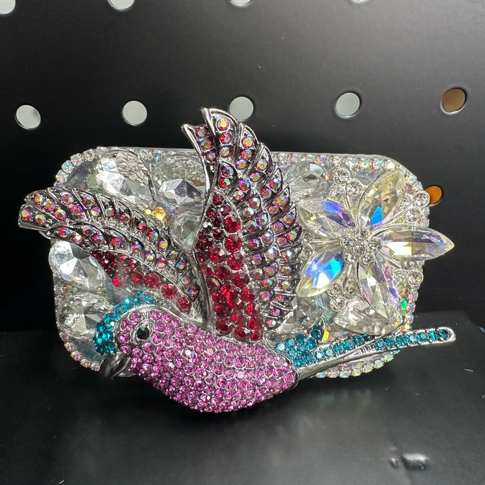 ✨ Crystal Hummingbird Phone Clip Mirror | Handmade | Exact Item Shown